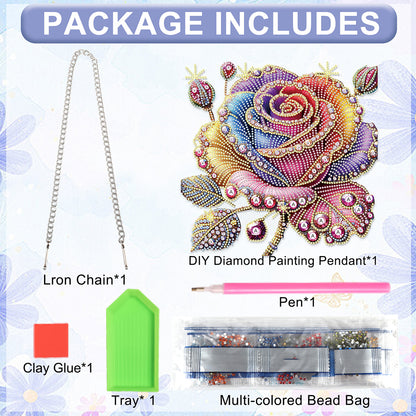 2D Flat DIY Rose Diamond Art Pendant Diamond Painting Set Home Decoration Crafts