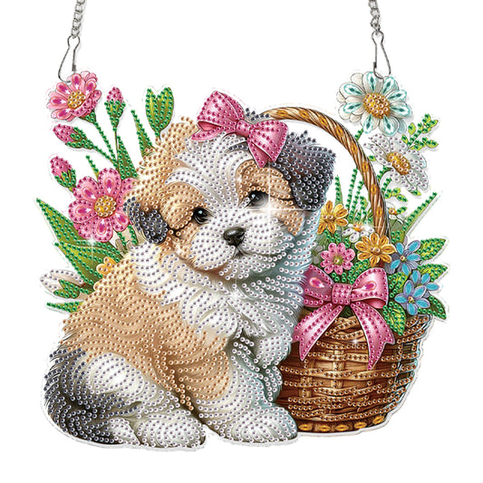 2D Flat DIY Puppy Diamond Art Pendant Diamond Painting Set Home Decoration Craft