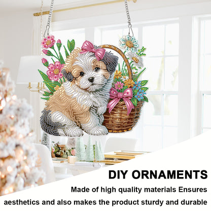 2D Flat DIY Puppy Diamond Art Pendant Diamond Painting Set Home Decoration Craft