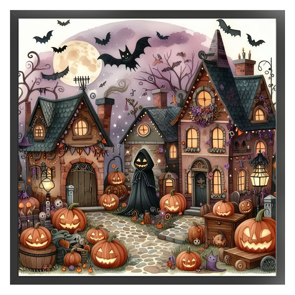 Halloween Haunted House - 11CT Stamped Cross Stitch 40*40CM