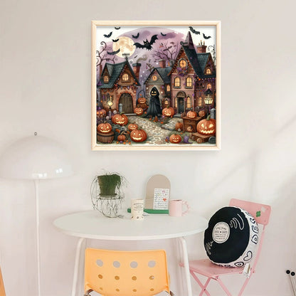 Halloween Haunted House - 11CT Stamped Cross Stitch 40*40CM