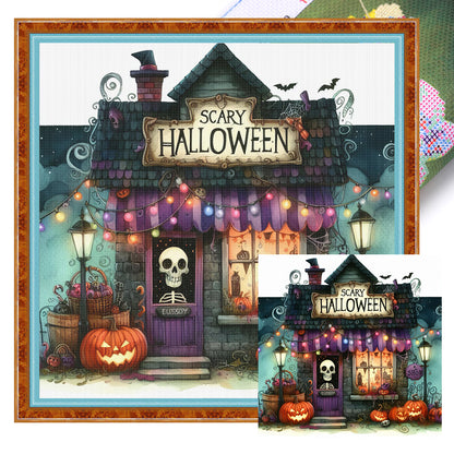 Halloween Shop - 11CT Stamped Cross Stitch 40*40CM