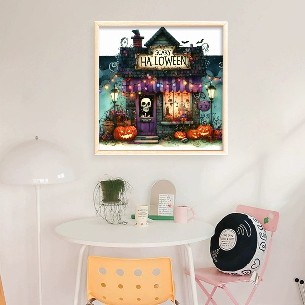 Halloween Shop - 11CT Stamped Cross Stitch 40*40CM