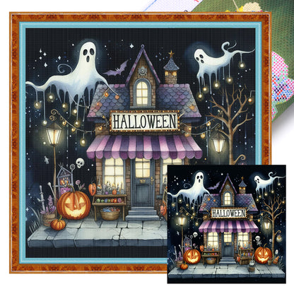 Halloween Shop - 11CT Stamped Cross Stitch 40*40CM
