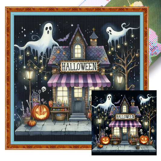 Halloween Shop - 11CT Stamped Cross Stitch 40*40CM