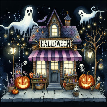 Halloween Shop - 11CT Stamped Cross Stitch 40*40CM