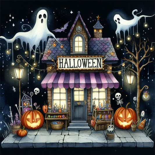 Halloween Shop - 11CT Stamped Cross Stitch 40*40CM