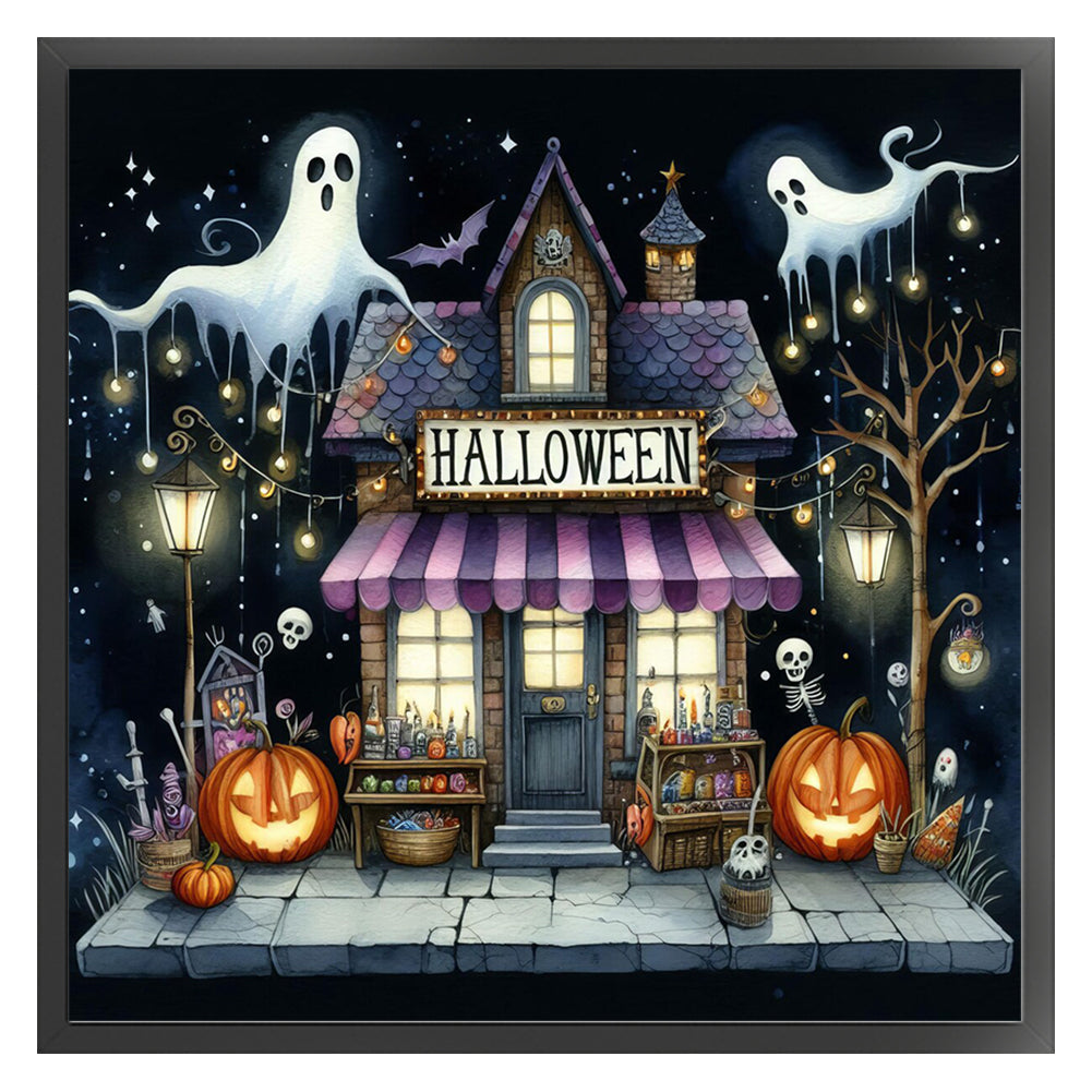 Halloween Shop - 11CT Stamped Cross Stitch 40*40CM