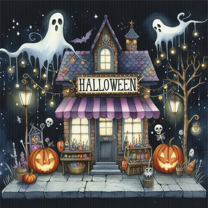 Halloween Shop - 11CT Stamped Cross Stitch 40*40CM