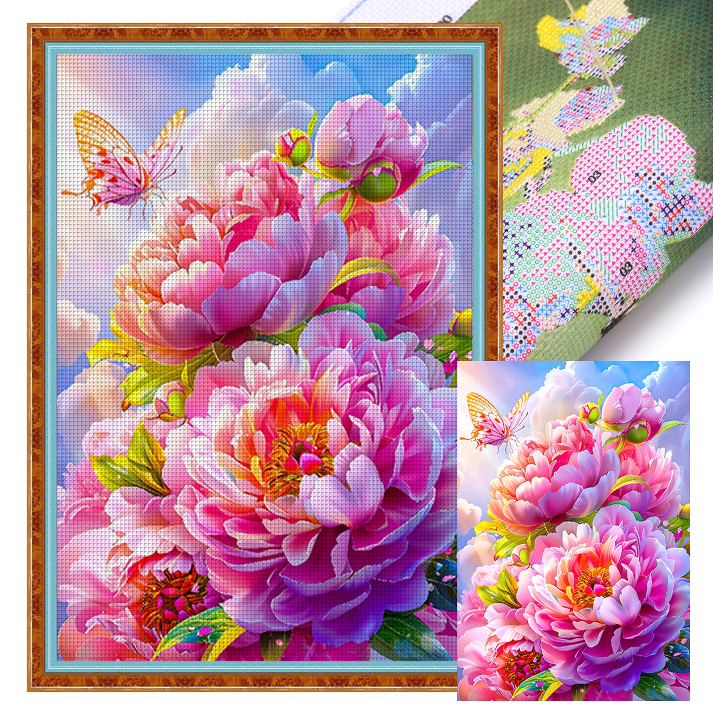 Peony - 11CT Stamped Cross Stitch 50*70CM (Mona Lisa Brand)