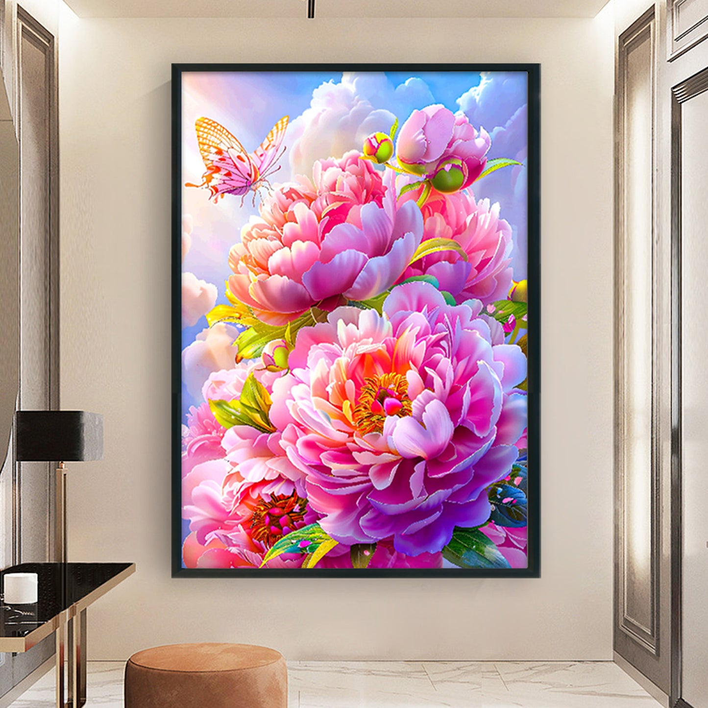 Peony - 11CT Stamped Cross Stitch 50*70CM (Mona Lisa Brand)