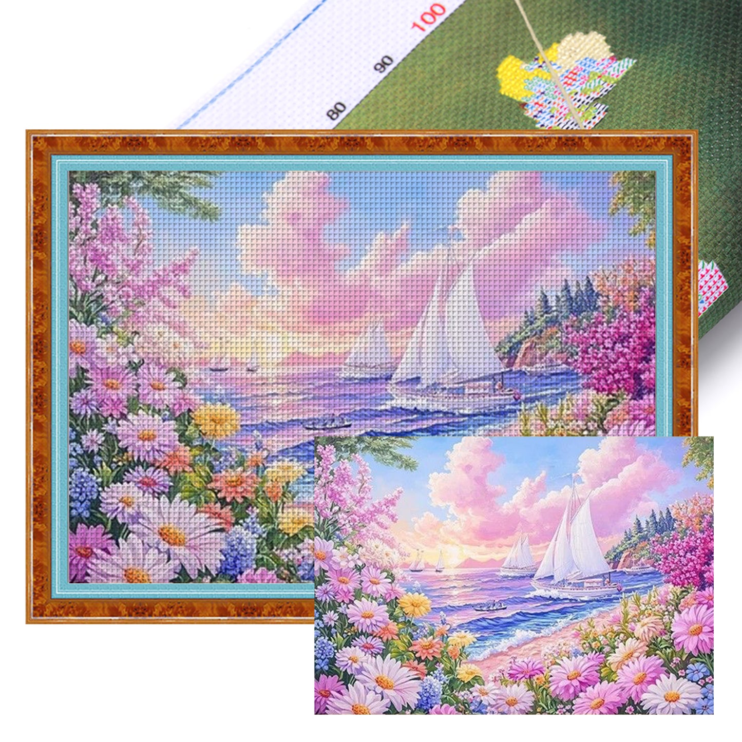 Sailing Flower Language - 11CT Stamped Cross Stitch 85*65CM (Mona Lisa Brand)