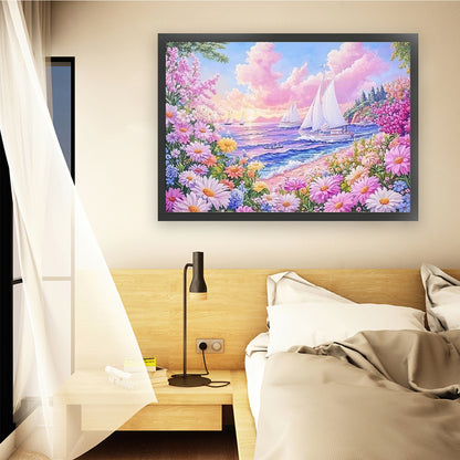 Sailing Flower Language - 11CT Stamped Cross Stitch 85*65CM (Mona Lisa Brand)