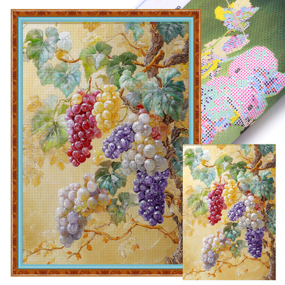 Family And Fortune Grapes - 11CT Stamped Cross Stitch 50*70CM(Mona Lisa Brand)