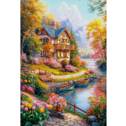 Lake Como Holiday - 11CT Stamped Cross Stitch 50*70CM(Mona Lisa Brand)