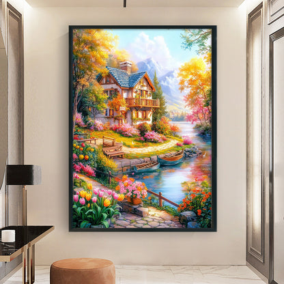 Lake Como Holiday - 11CT Stamped Cross Stitch 50*70CM(Mona Lisa Brand)