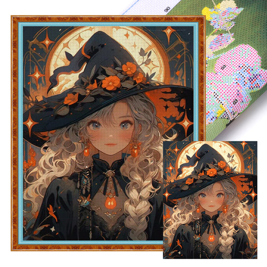 Halloween Witch - 11CT Stamped Cross Stitch 40*50CM