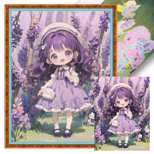 Anime Girl - 11CT Stamped Cross Stitch 40*56CM