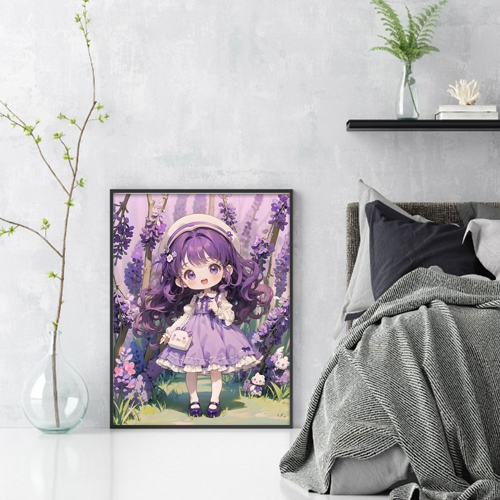 Anime Girl - 11CT Stamped Cross Stitch 40*56CM