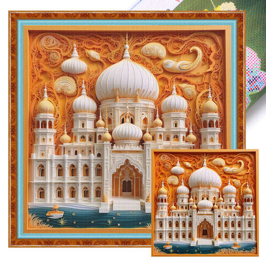 Paper Quilling Taj Mahal - 14CT Stamped Cross Stitch 40*40CM
