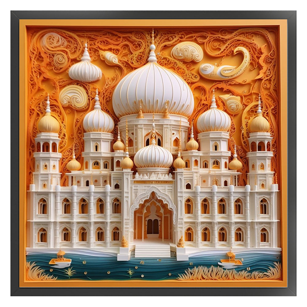 Paper Quilling Taj Mahal - 14CT Stamped Cross Stitch 40*40CM