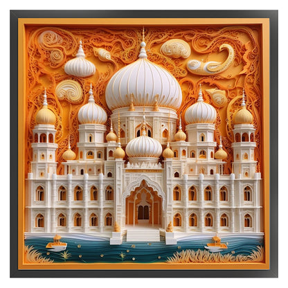 Paper Quilling Taj Mahal - 14CT Stamped Cross Stitch 40*40CM