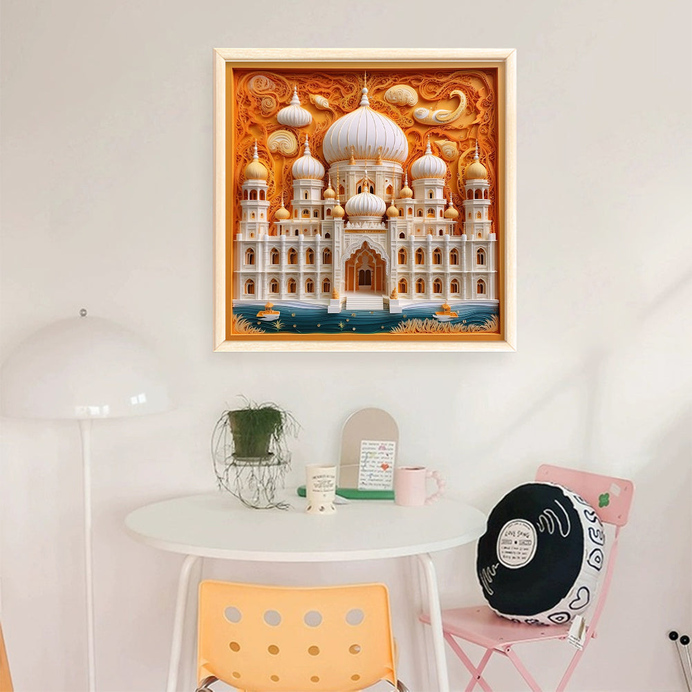 Paper Quilling Taj Mahal - 14CT Stamped Cross Stitch 40*40CM