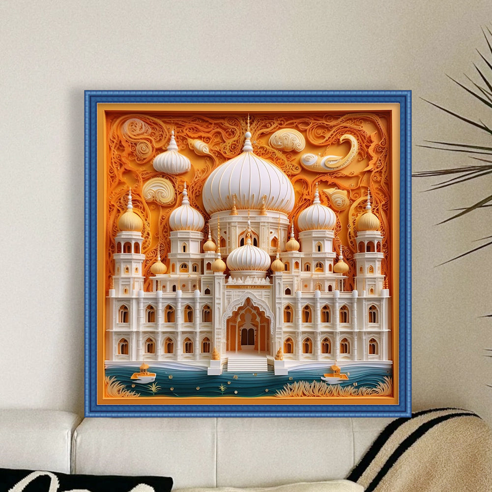 Paper Quilling Taj Mahal - 14CT Stamped Cross Stitch 40*40CM