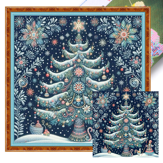 Christmas Tree - 14CT Stamped Cross Stitch 40*40CM