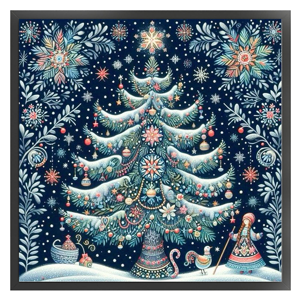 Christmas Tree - 14CT Stamped Cross Stitch 40*40CM