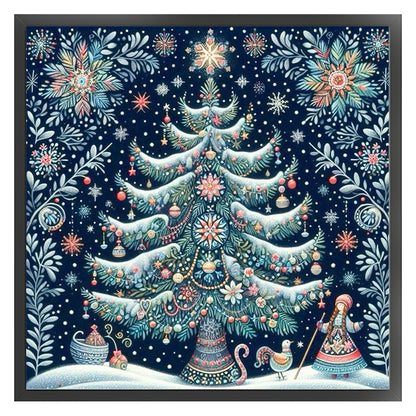 Christmas Tree - 14CT Stamped Cross Stitch 40*40CM