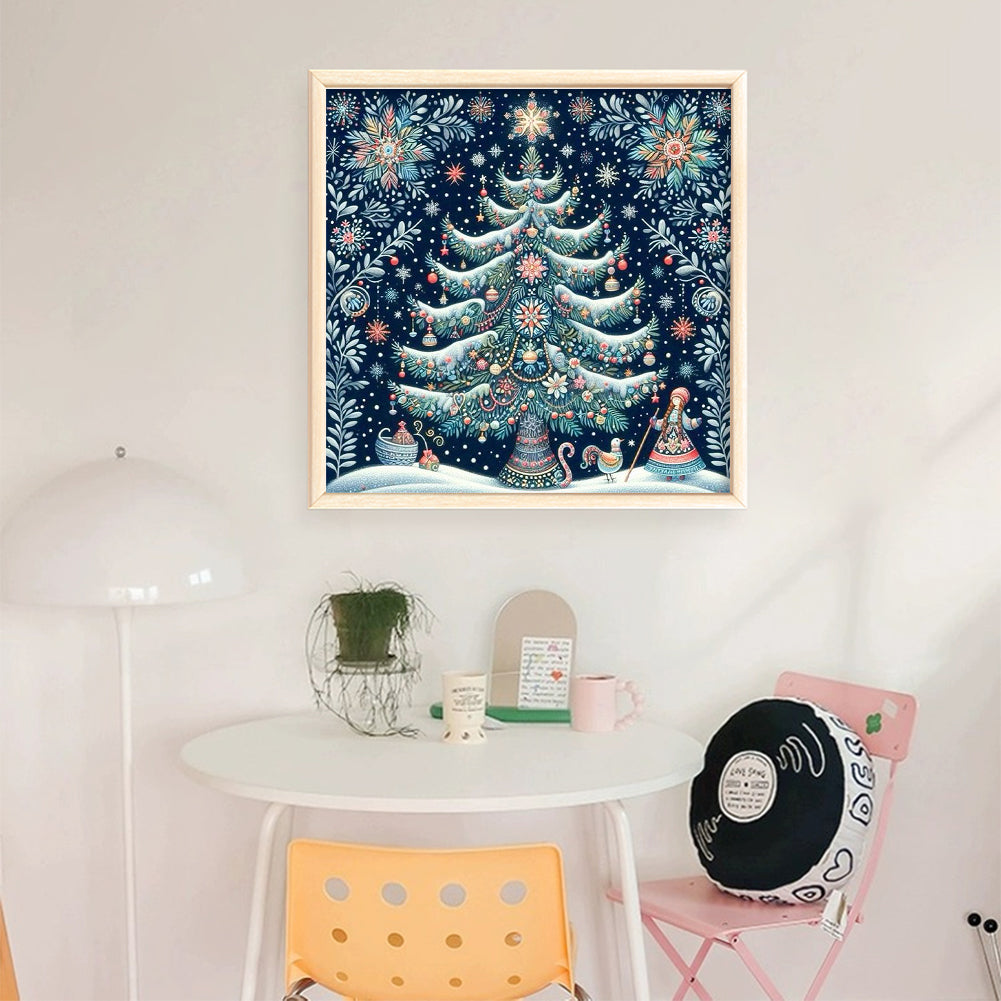Christmas Tree - 14CT Stamped Cross Stitch 40*40CM
