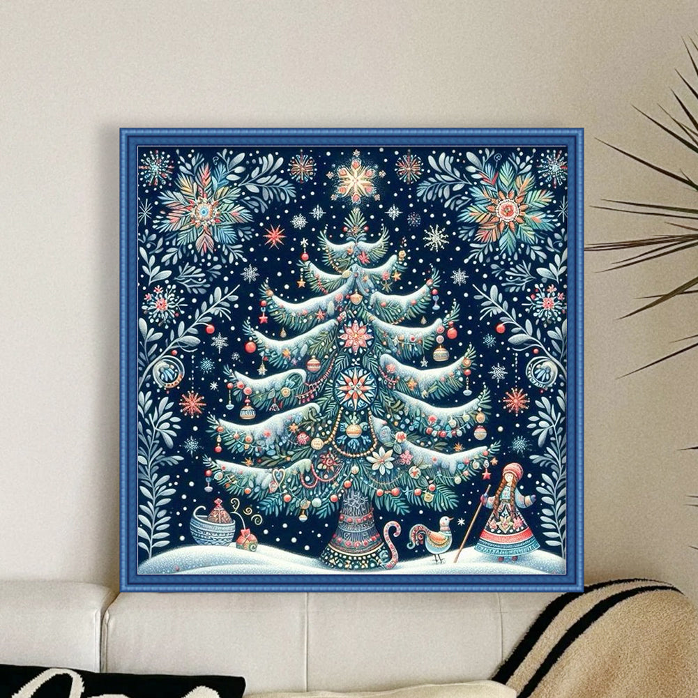 Christmas Tree - 14CT Stamped Cross Stitch 40*40CM