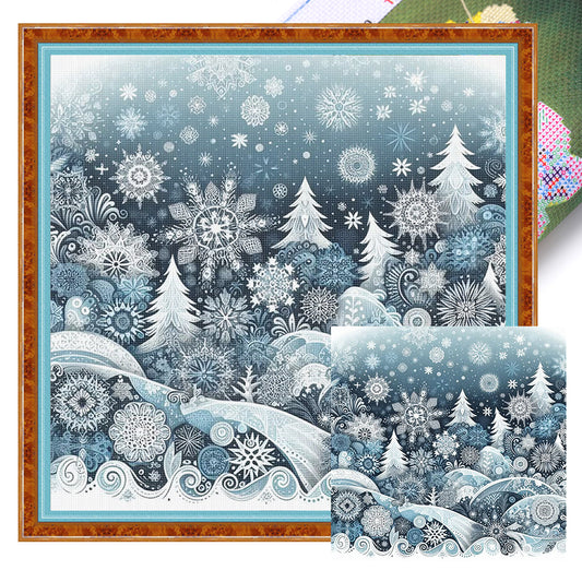 Christmas Scenery - 14CT Stamped Cross Stitch 40*40CM