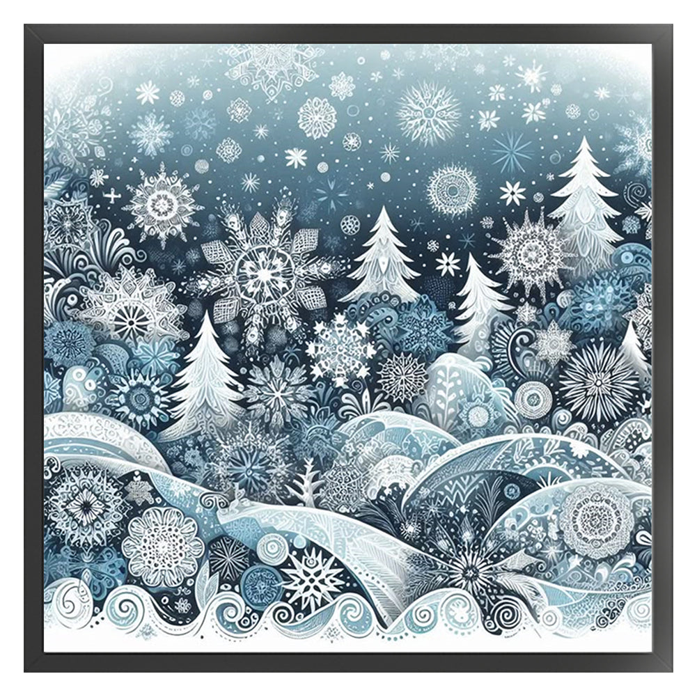 Christmas Scenery - 14CT Stamped Cross Stitch 40*40CM