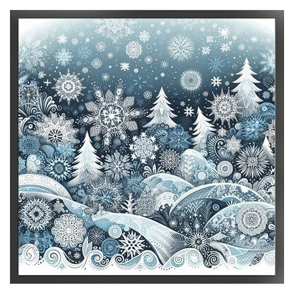 Christmas Scenery - 14CT Stamped Cross Stitch 40*40CM
