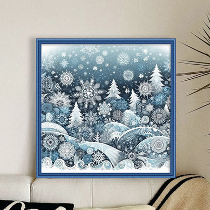 Christmas Scenery - 14CT Stamped Cross Stitch 40*40CM