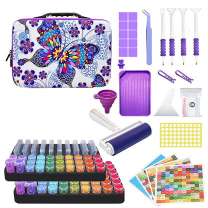 100 Grid Butterfly Diamond Painting Bead Storage Box Bead Bottle Storage Bag
