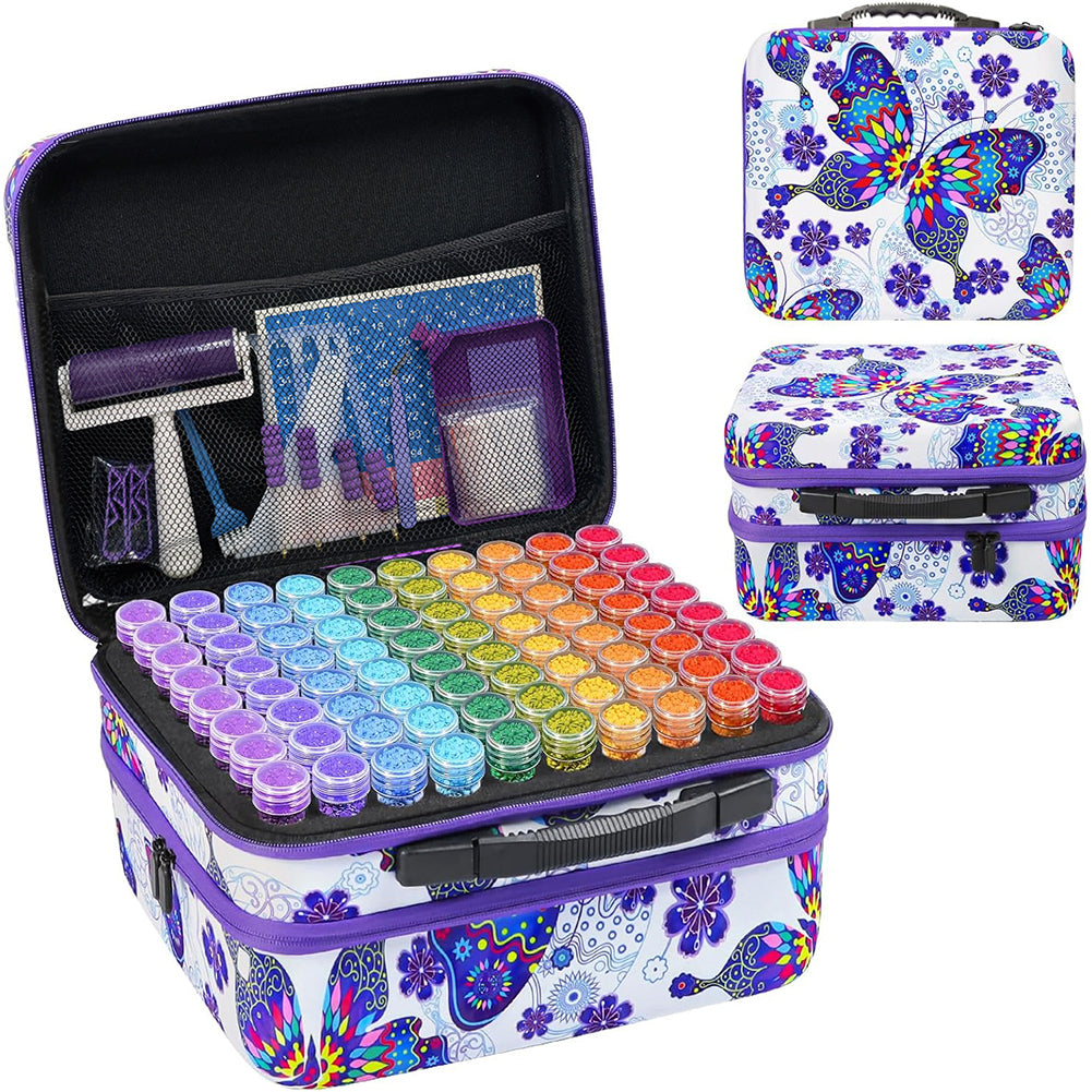 100 Grid Butterfly Diamond Painting Bead Storage Box Bead Bottle Storage Bag