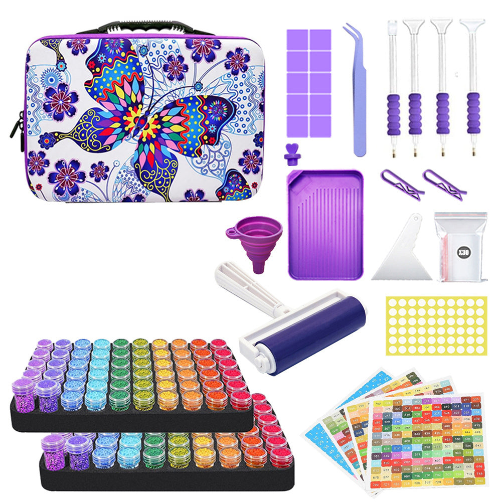 100 Grid Butterfly Diamond Painting Bead Storage Box Bead Bottle Storage Bag