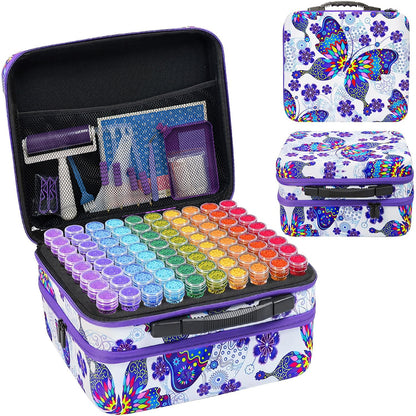 100 Grid Butterfly Diamond Painting Bead Storage Box Bead Bottle Storage Bag