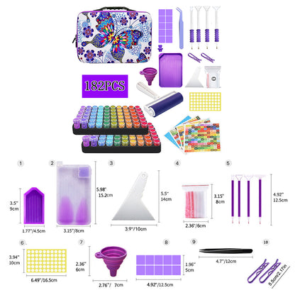 100 Grid Butterfly Diamond Painting Bead Storage Box Bead Bottle Storage Bag