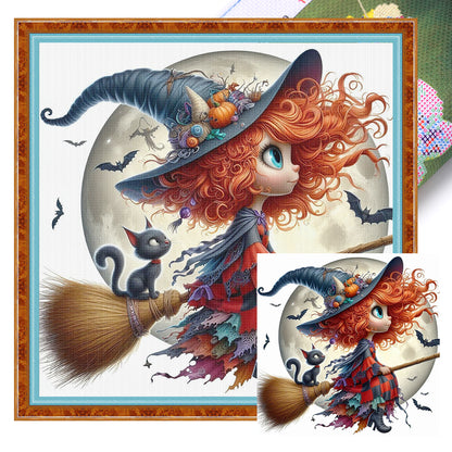Halloween Witch - 11CT Stamped Cross Stitch 40*40CM