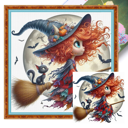 Halloween Witch - 11CT Stamped Cross Stitch 40*40CM
