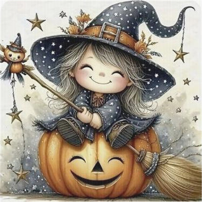 Halloween Witch - 11CT Stamped Cross Stitch 40*40CM