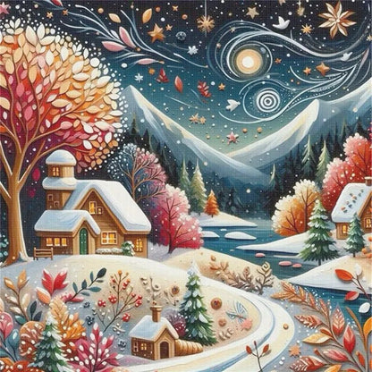 Winter Wind Scenery - 11CT Stamped Cross Stitch 50*50CM
