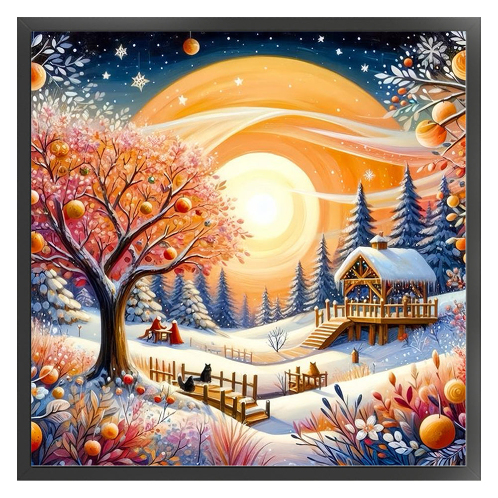 Idyllic Cottage - 11CT Stamped Cross Stitch 50*50CM