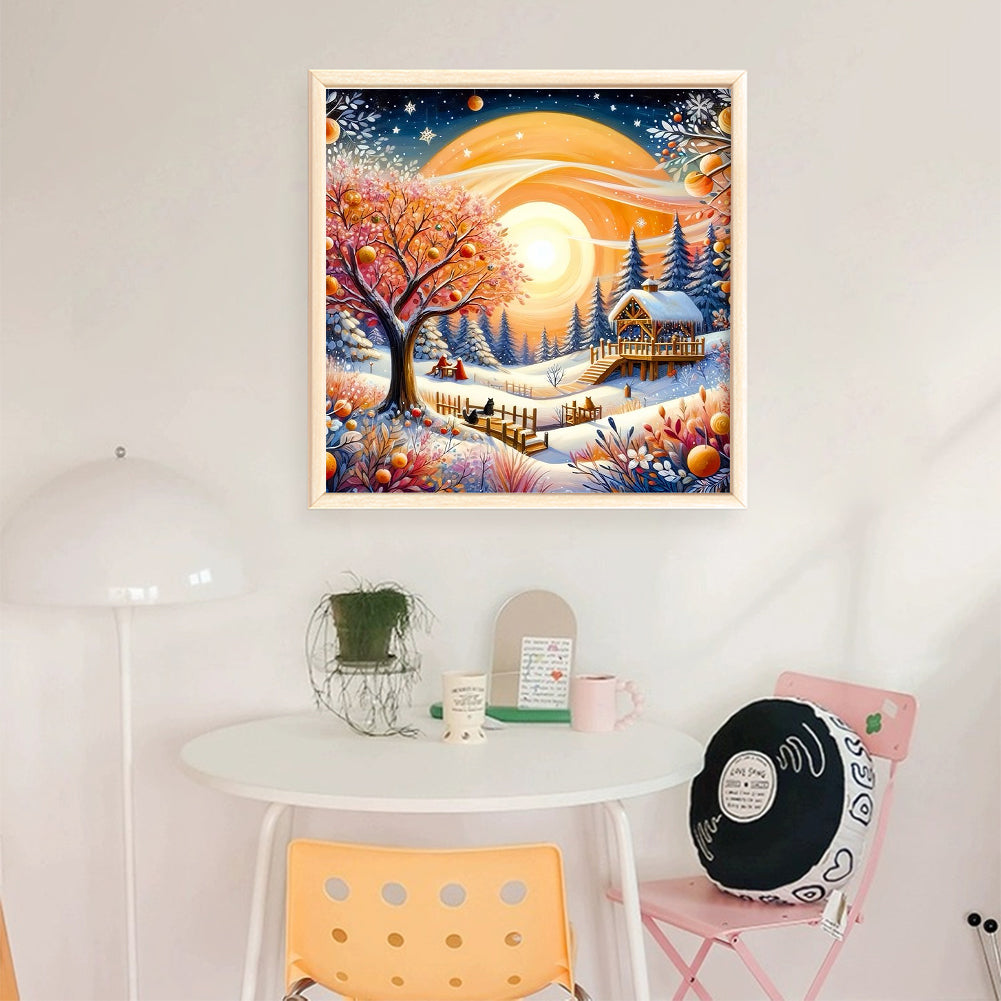 Idyllic Cottage - 11CT Stamped Cross Stitch 50*50CM