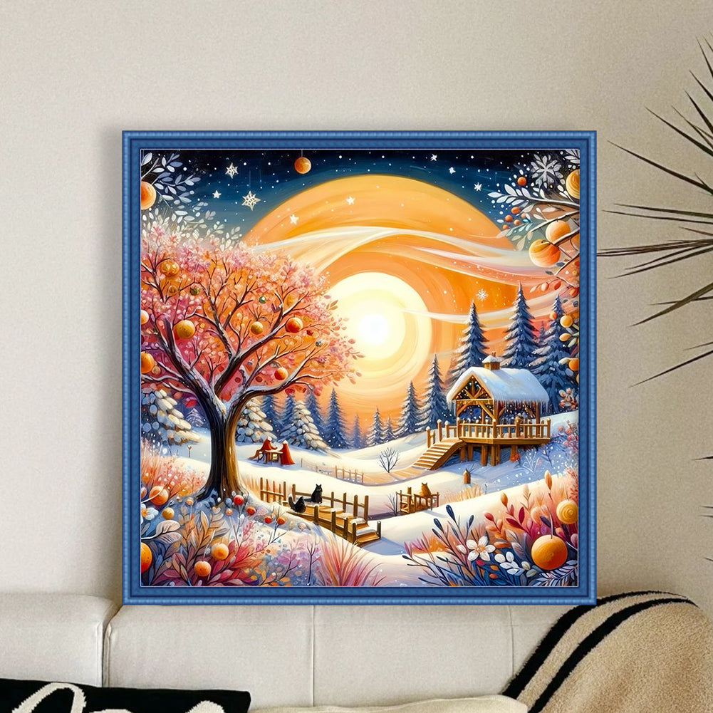 Idyllic Cottage - 11CT Stamped Cross Stitch 50*50CM