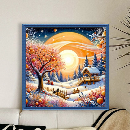 Idyllic Cottage - 11CT Stamped Cross Stitch 50*50CM